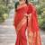 Red soft silk banarasi jacuard work designer party wear saree with unstitched blouse piece