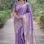 Lavender soft silk banarasi jacuard work designer party wear saree with unstitched blouse piece