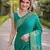 Teal green soft silk banarasi jacuard work designer party wear saree with unstitched blouse piece