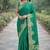 Teal green soft silk banarasi jacuard work designer party wear saree with unstitched blouse piece