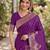 Wine soft silk banarasi jacuard work designer party wear saree with unstitched blouse piece