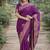 Wine soft silk banarasi jacuard work designer party wear saree with unstitched blouse piece