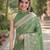 Green soft silk banarasi jacuard work designer party wear saree with unstitched blouse piece