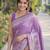 Lavender soft silk banarasi jacuard work designer party wear saree with unstitched blouse piece