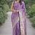Lavender soft silk banarasi jacuard work designer party wear saree with unstitched blouse piece