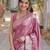 Purple soft silk banarasi jacuard work designer party wear saree with unstitched blouse piece