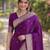 Wine soft silk banarasi jacuard work designer party wear saree with unstitched blouse piece