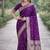 Wine soft silk banarasi jacuard work designer party wear saree with unstitched blouse piece