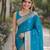 Rama soft silk banarasi jacuard work designer party wear saree with unstitched blouse piece