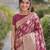 Onion soft silk banarasi jacuard work designer party wear saree with unstitched blouse piece