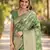Mehendi soft silk banarasi jacuard work designer party wear saree with unstitched blouse piece