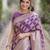 Purple soft silk banarasi jacuard work designer party wear saree with unstitched blouse piece