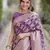 Purple soft silk banarasi jacuard work designer party wear saree with unstitched blouse piece
