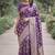 Purple soft silk banarasi jacuard work designer party wear saree with unstitched blouse piece