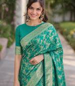 Wine soft silk banarasi jacuard work designer party wear saree with unstitched blouse piece