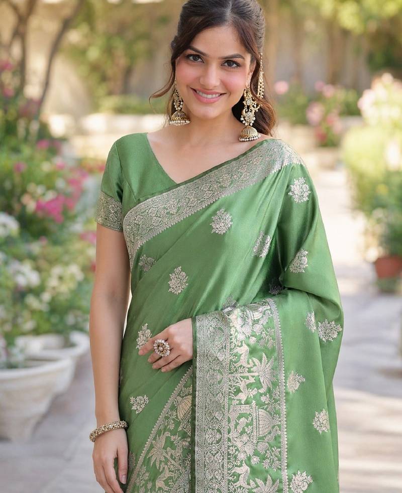 Wine soft silk banarasi jacuard work designer party wear saree with unstitched blouse piece