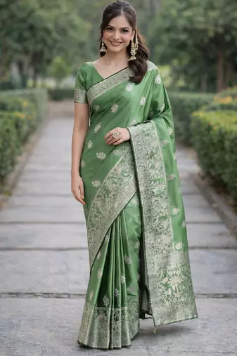 Wine silk blend banarasi saree with unstitched blouse piece