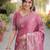 Onion pink soft silk banarasi jacuard work designer party wear saree with unstitched blouse piece