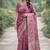 Onion pink soft silk banarasi jacuard work designer party wear saree with unstitched blouse piece