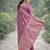 Onion pink soft silk banarasi jacuard work designer party wear saree with unstitched blouse piece