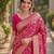 Pink soft silk banarasi jacuard work designer party wear saree with unstitched blouse piece