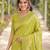 Parrot green soft silk banarasi jacuard work designer party wear saree with unstitched blouse piece