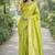 Parrot green soft silk banarasi jacuard work designer party wear saree with unstitched blouse piece