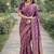 Wine soft silk banarasi jacuard work designer party wear saree with unstitched blouse piece