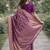 Wine soft silk banarasi jacuard work designer party wear saree with unstitched blouse piece
