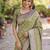 Pista soft silk banarasi jacuard work designer party wear saree with unstitched blouse piece