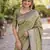 Pista soft silk banarasi jacuard work designer party wear saree with unstitched blouse piece