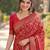 Red soft silk banarasi jacuard work designer party wear saree with unstitched blouse piece