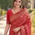 Red soft silk banarasi jacuard work designer party wear saree with unstitched blouse piece