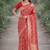 Red soft silk banarasi jacuard work designer party wear saree with unstitched blouse piece