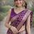 Wine soft silk banarasi jacuard work designer party wear saree with unstitched blouse piece