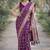 Wine soft silk banarasi jacuard work designer party wear saree with unstitched blouse piece