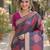 Teal green soft silk banarasi jacuard work designer party wear saree with unstitched blouse piece