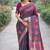 Teal green soft silk banarasi jacuard work designer party wear saree with unstitched blouse piece