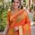 Orange soft silk banarasi jacuard work designer party wear saree with unstitched blouse piece