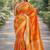 Orange soft silk banarasi jacuard work designer party wear saree with unstitched blouse piece