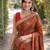 Green soft silk banarasi jacuard work designer party wear saree with unstitched blouse piece