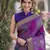 Purple soft silk banarasi jacuard work designer party wear saree with unstitched blouse piece