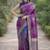 Purple soft silk banarasi jacuard work designer party wear saree with unstitched blouse piece