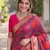 Wine soft silk banarasi jacuard work designer party wear saree with unstitched blouse piece