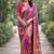 Wine soft silk banarasi jacuard work designer party wear saree with unstitched blouse piece