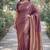 Purple soft silk banarasi jacuard work designer party wear saree with unstitched blouse piece