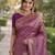 Purple soft silk banarasi jacuard work designer party wear saree with unstitched blouse piece