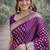 Wine soft silk banarasi jacuard work designer party wear saree with unstitched blouse piece
