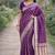 Wine soft silk banarasi jacuard work designer party wear saree with unstitched blouse piece