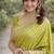 Parrot green soft silk banarasi jacuard work designer party wear saree with unstitched blouse piece